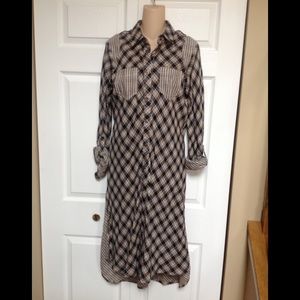 Hazel long plaid shirt Dress / duster